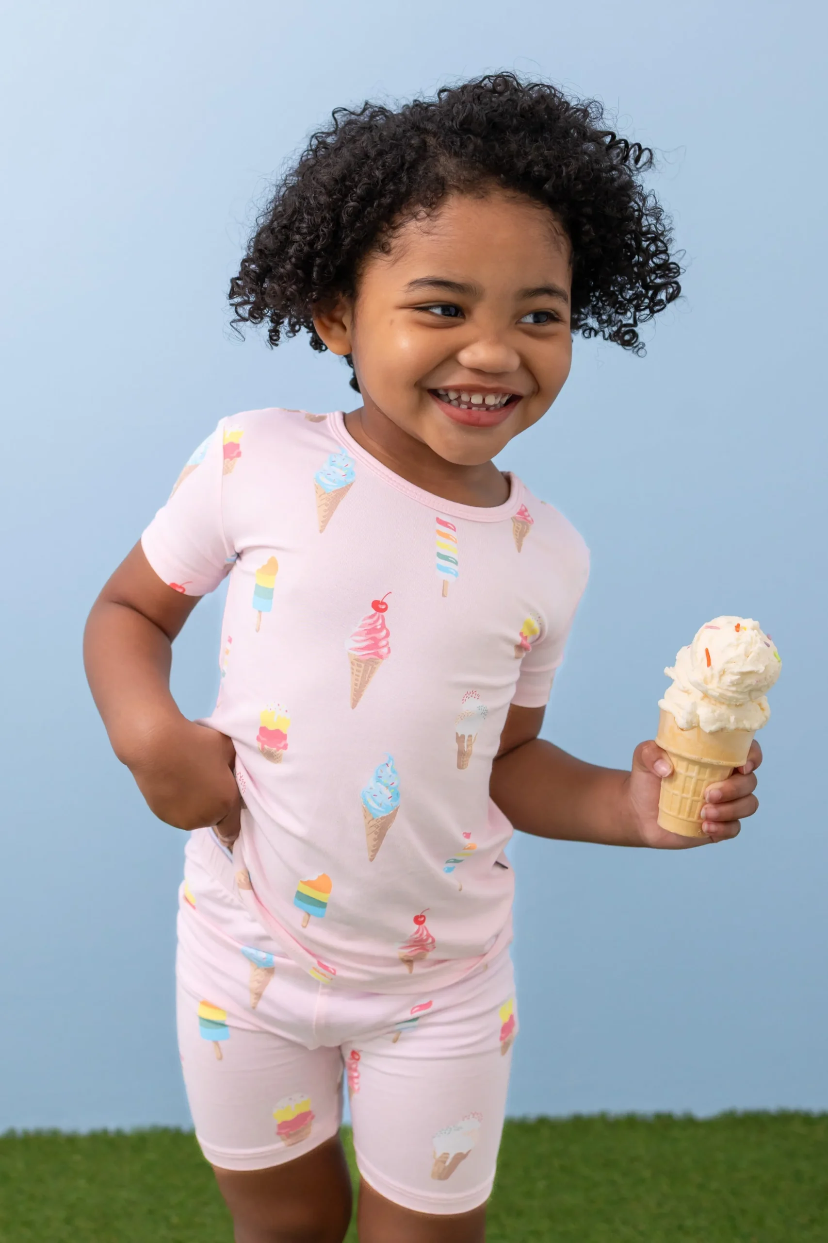 Short Sleeve Pajamas in Sakura Ice Cream