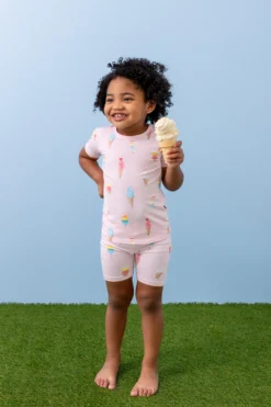 Short Sleeve Pajamas in Sakura Ice Cream