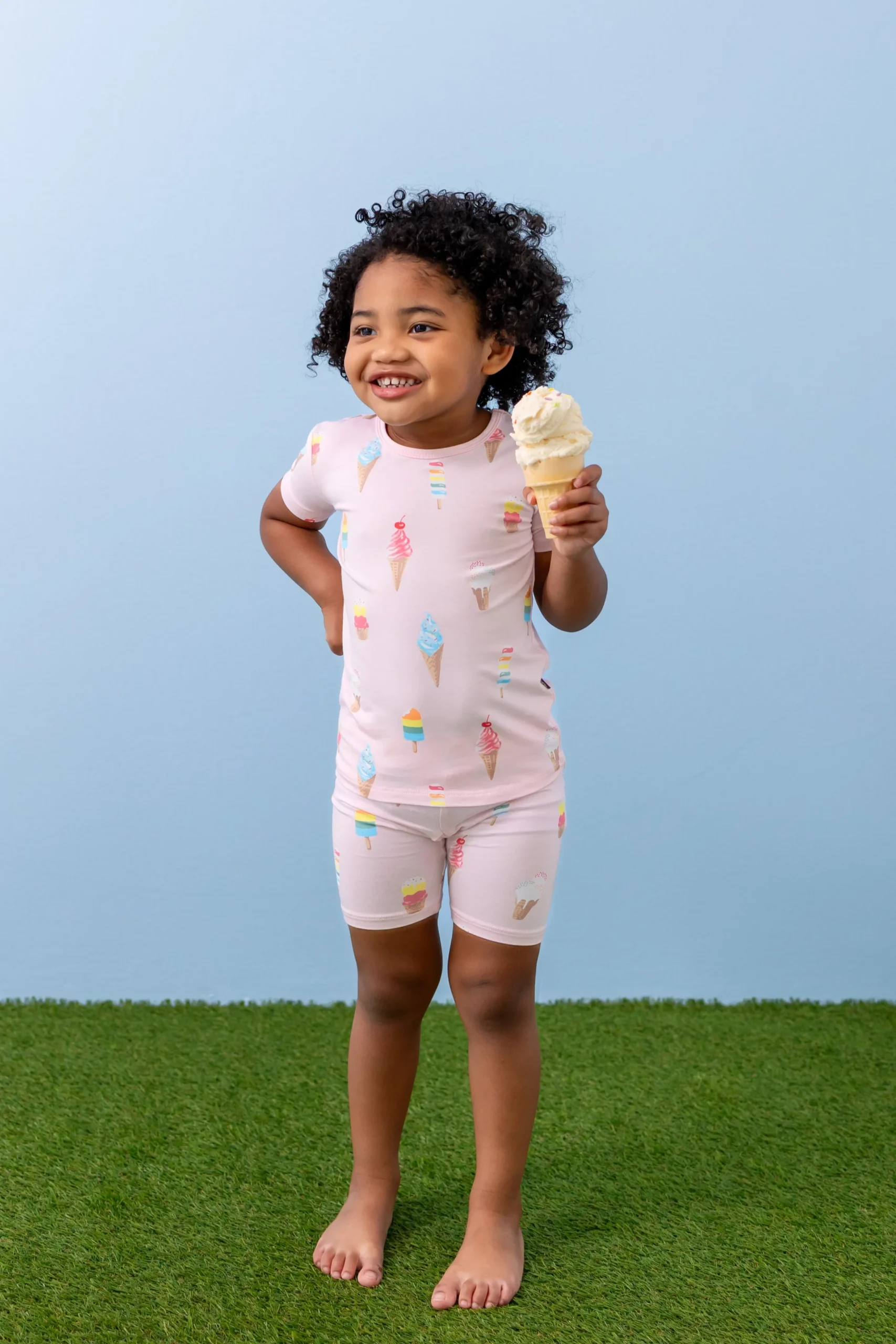 Short Sleeve Pajamas in Sakura Ice Cream