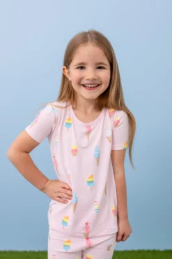 Short Sleeve Pajamas in Sakura Ice Cream
