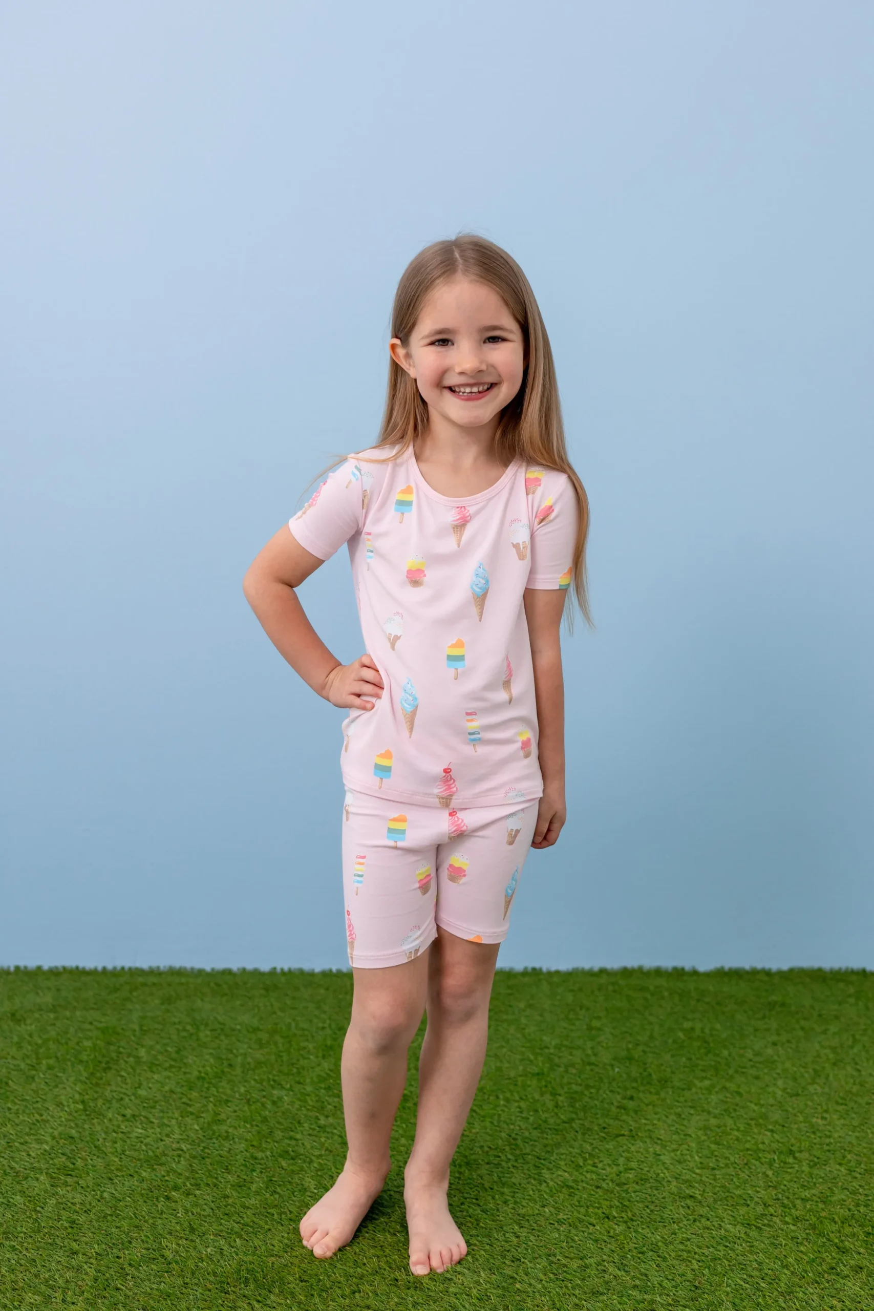 Short Sleeve Pajamas in Sakura Ice Cream