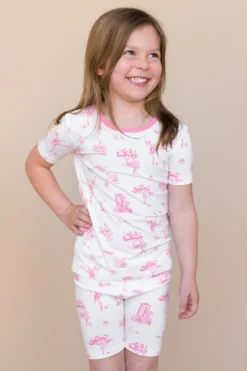Short Sleeve Pajamas in Toile Ballet