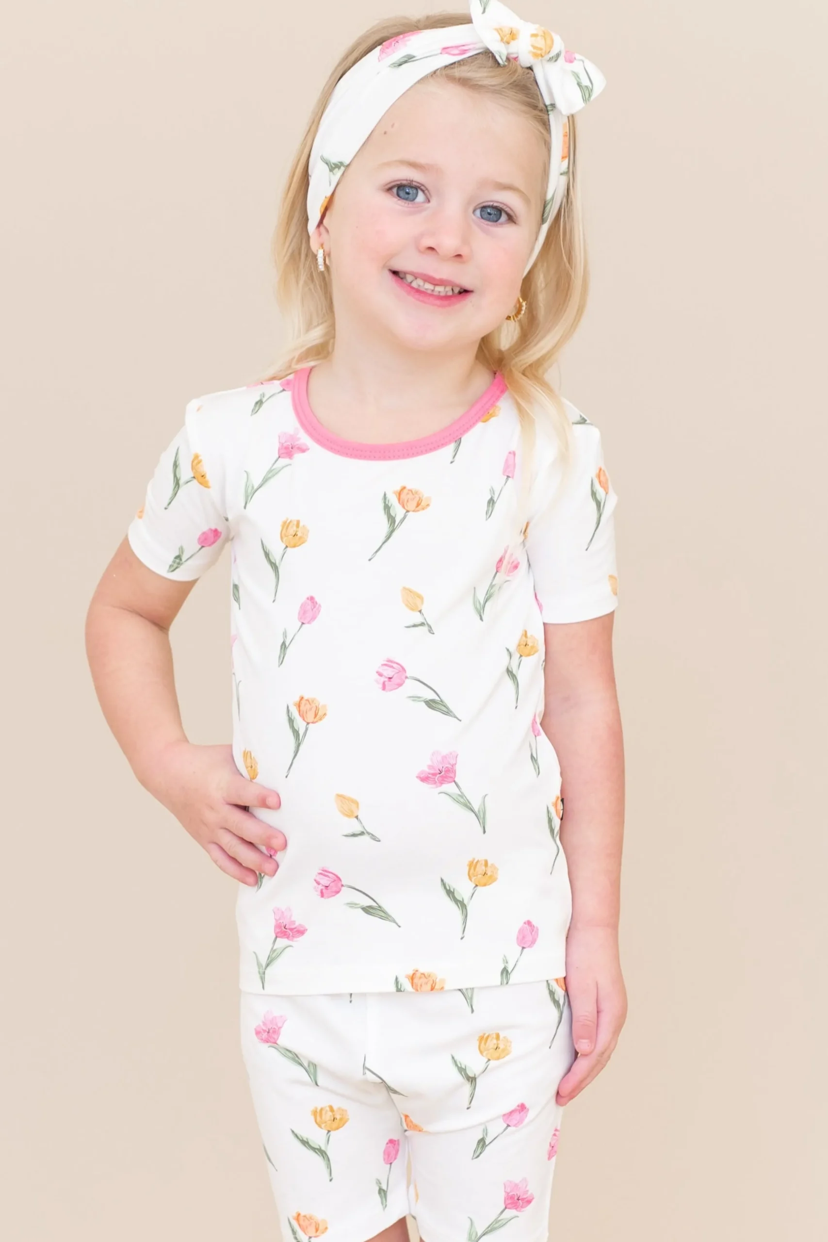 Short Sleeve Pajamas in Tulip