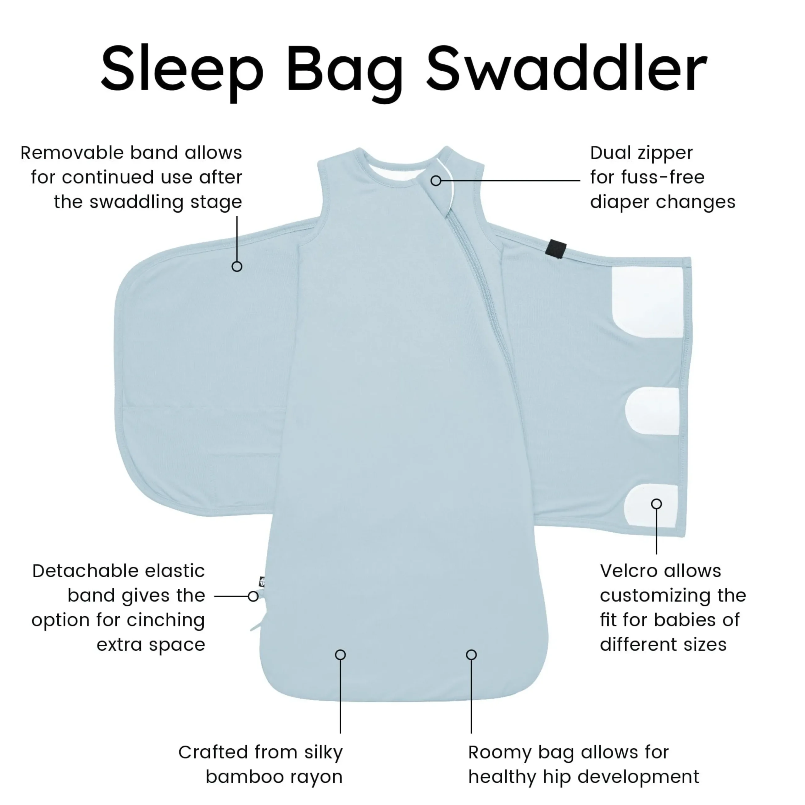 Sleep Bag Swaddler in Fog 1.0