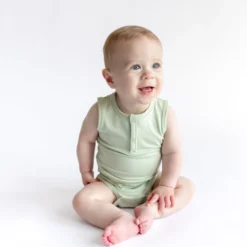 Sleeveless Bodysuit in Basil