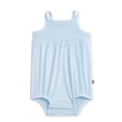 Smocked Bubble Romper in Breeze