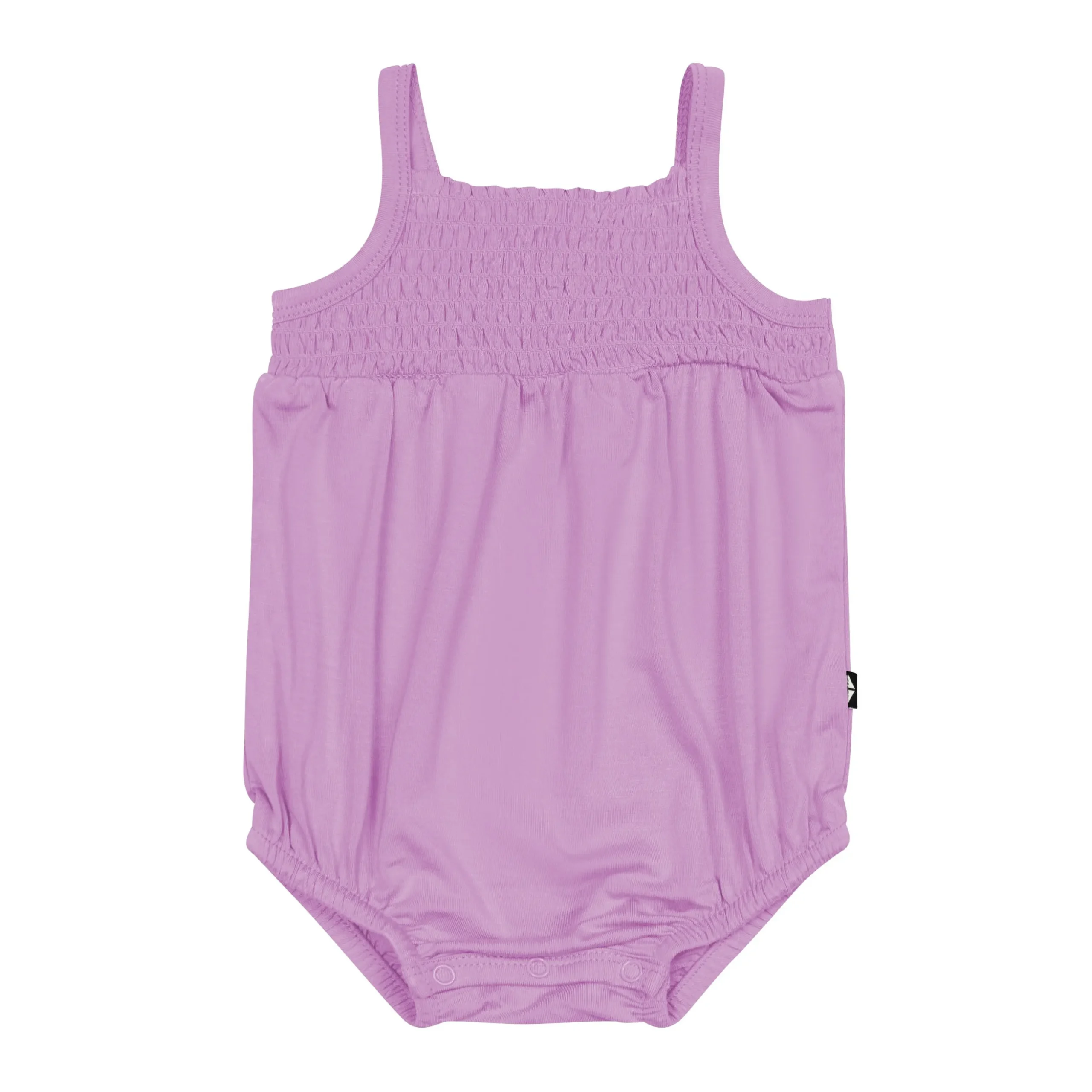 Smocked Bubble Romper in Poi