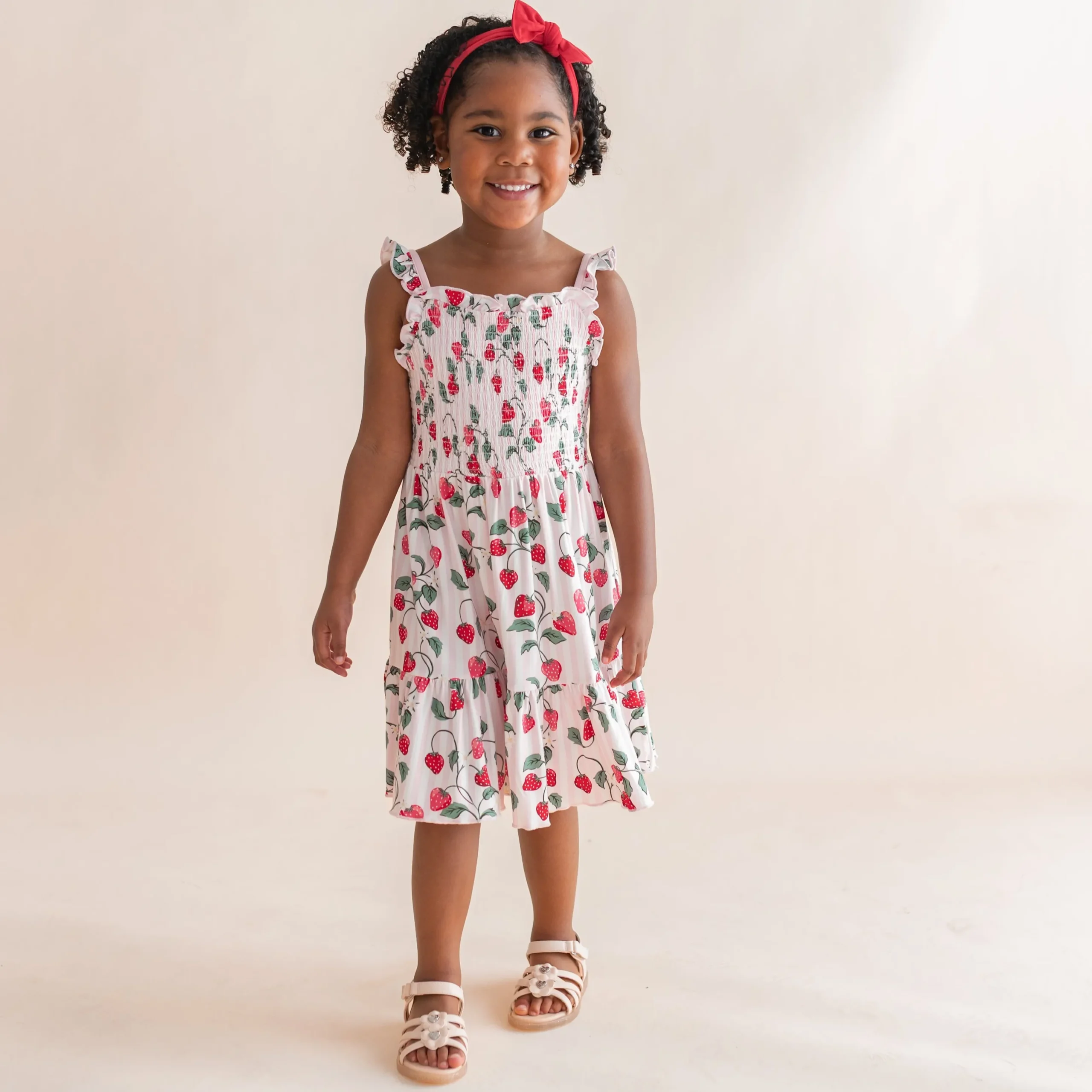 Smocked Dress in Strawberry Fields