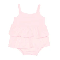 Spaghetti Strap Ruffle Romper in Sakura