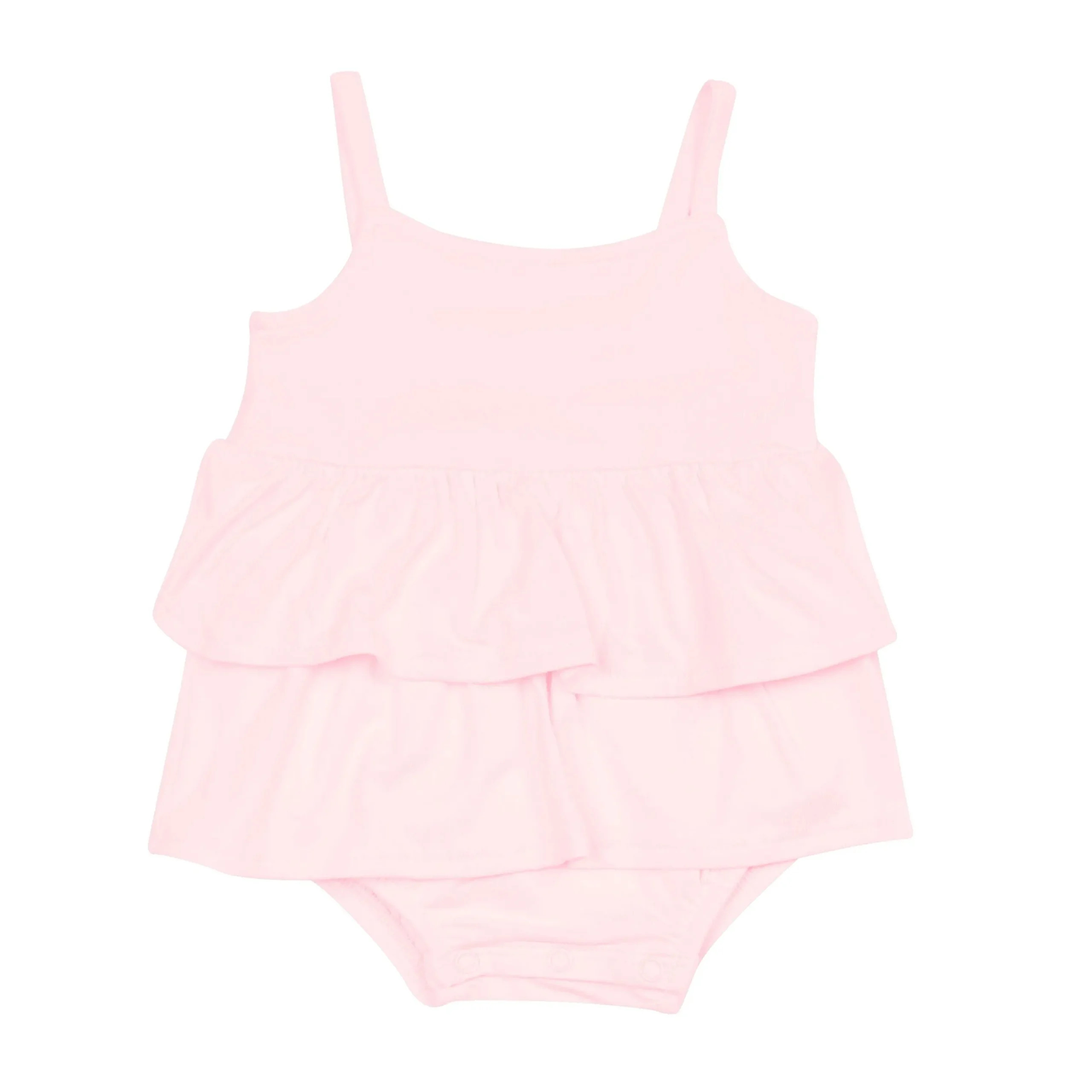 Spaghetti Strap Ruffle Romper in Sakura