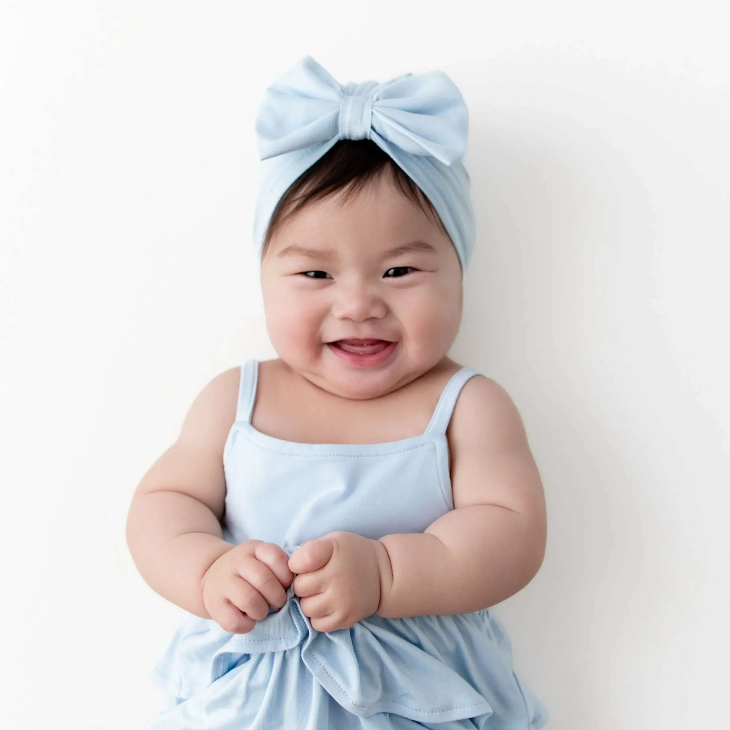 Spaghetti Strap Ruffle Romper in Breeze