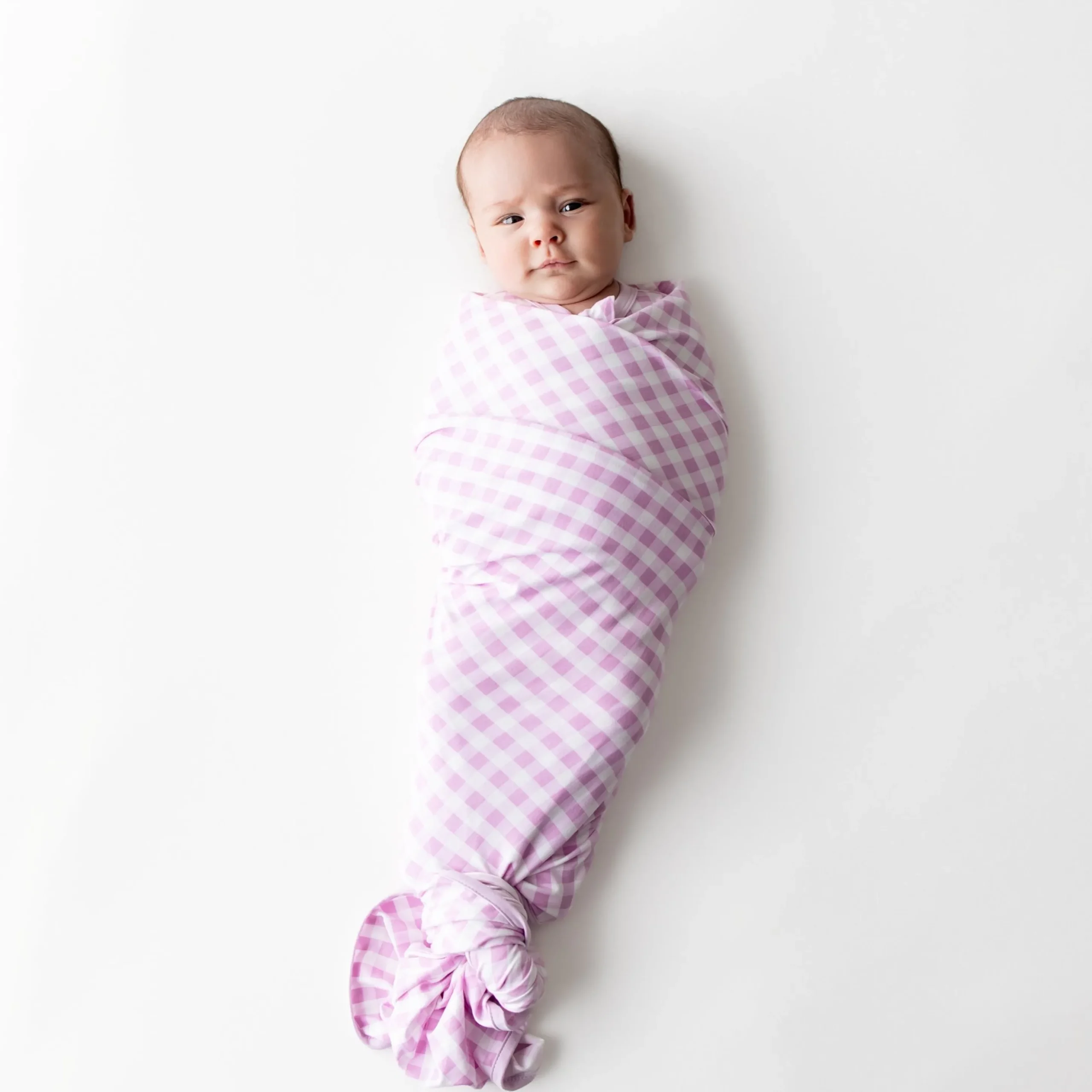 Swaddle Blanket in Gingham Thistle