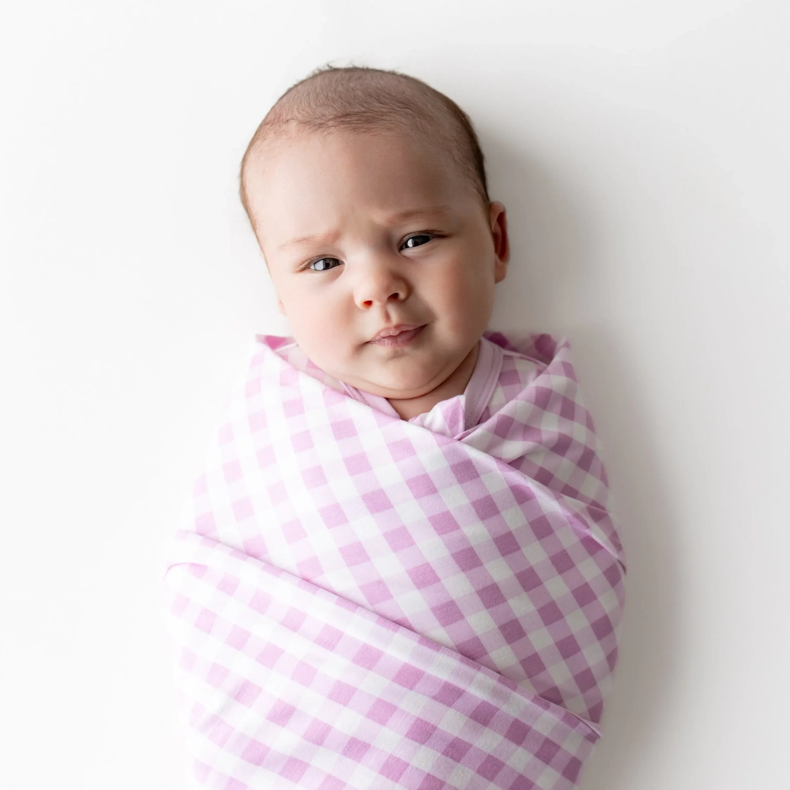 Swaddle Blanket in Gingham Thistle