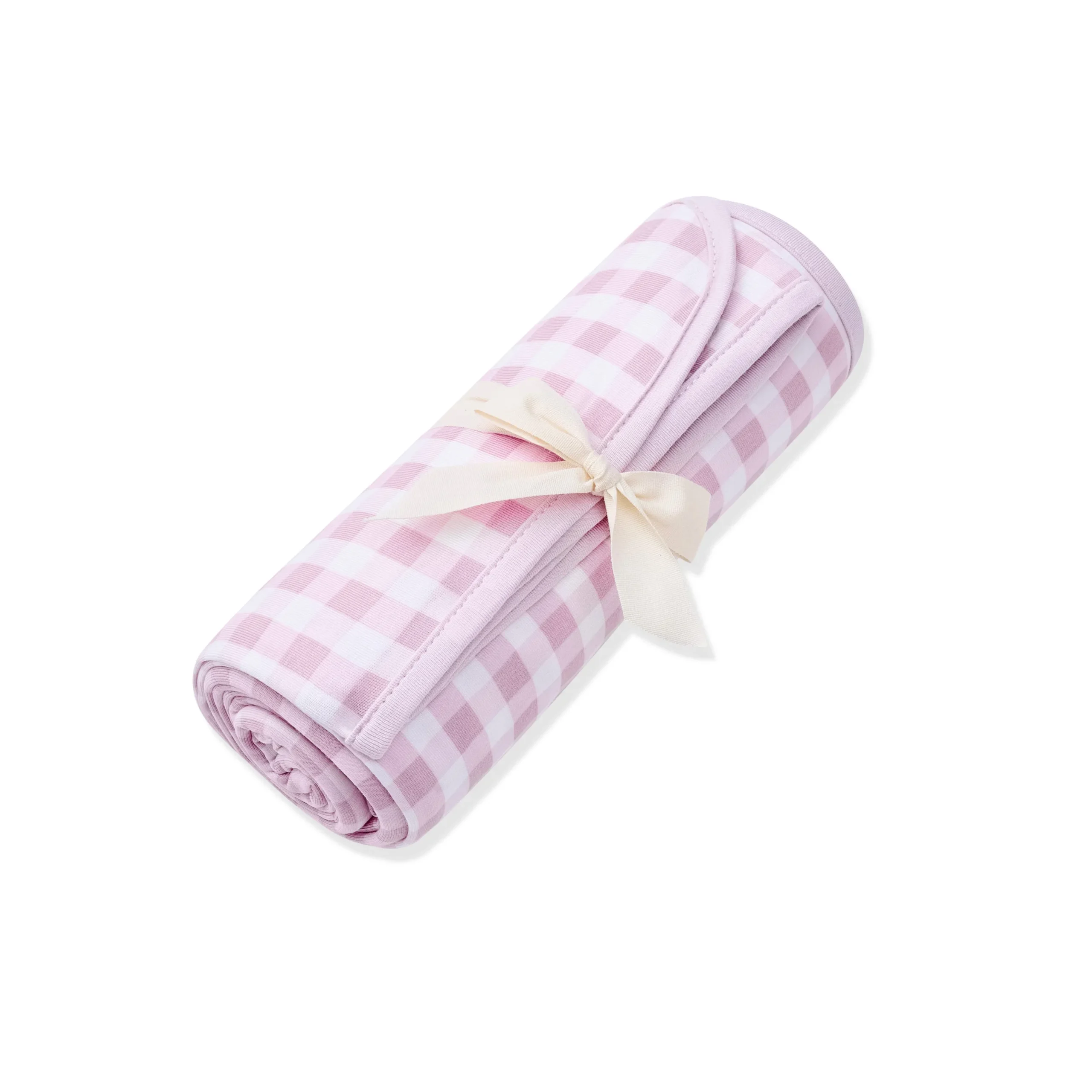 Swaddle Blanket in Gingham Thistle