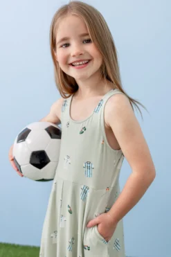 Tank Twirl Dress in Soccer