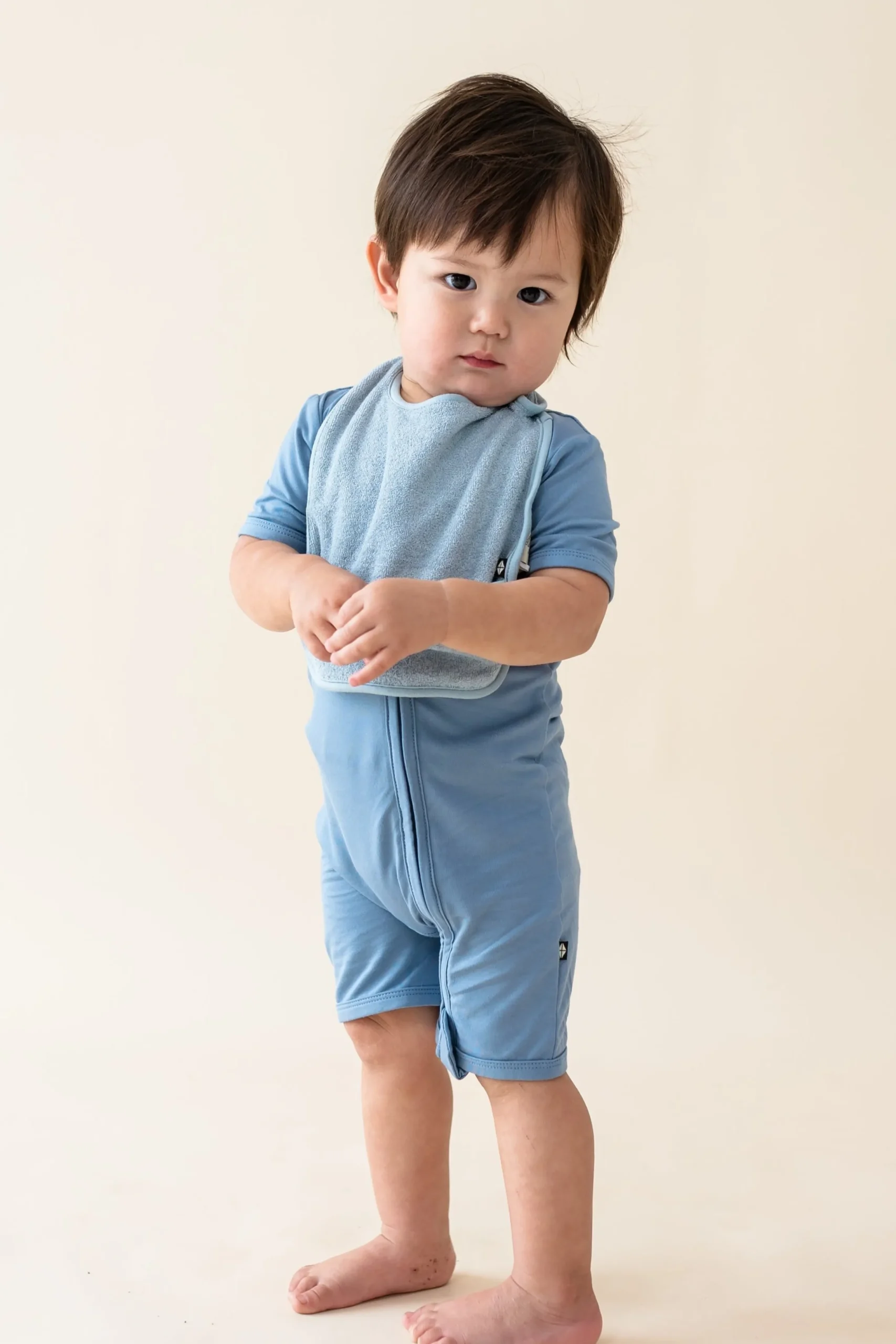 Terry Pocket Bib in Fog