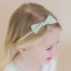 Tiny Nylon Bow in Basil