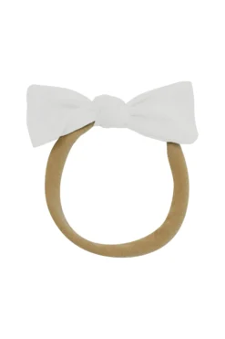 Tiny Nylon Bow in Oat
