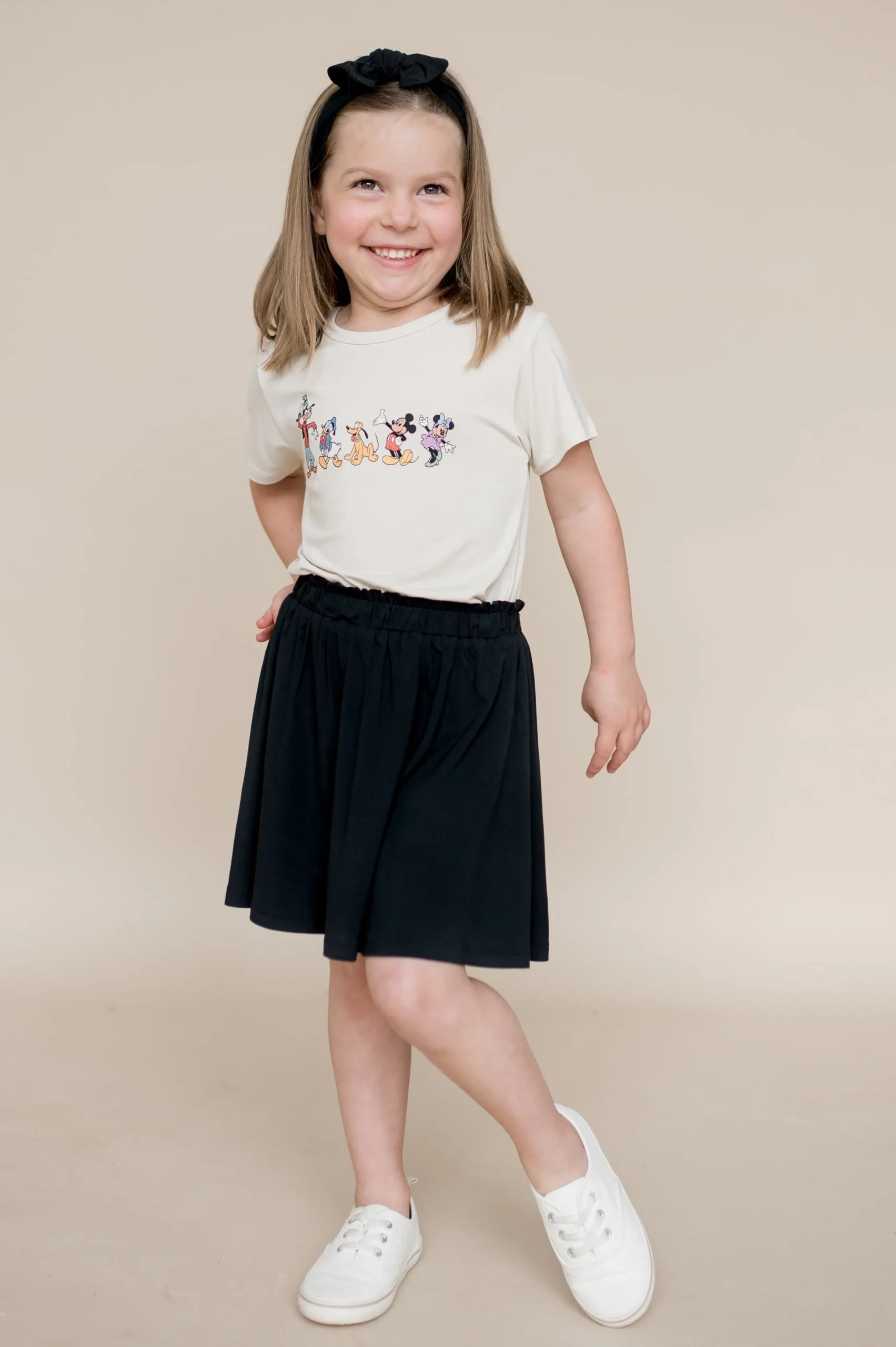 Toddler Basic Tee in Mickey and Friends on Ecru