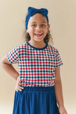 Toddler Basic Tee in Patriotic Gingham
