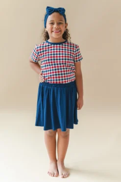 Toddler Basic Tee in Patriotic Gingham