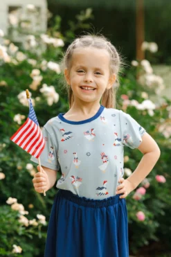 Toddler Basic Tee in Patriotic Goose