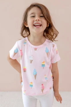 Toddler Basic Tee in Sakura Ice Cream