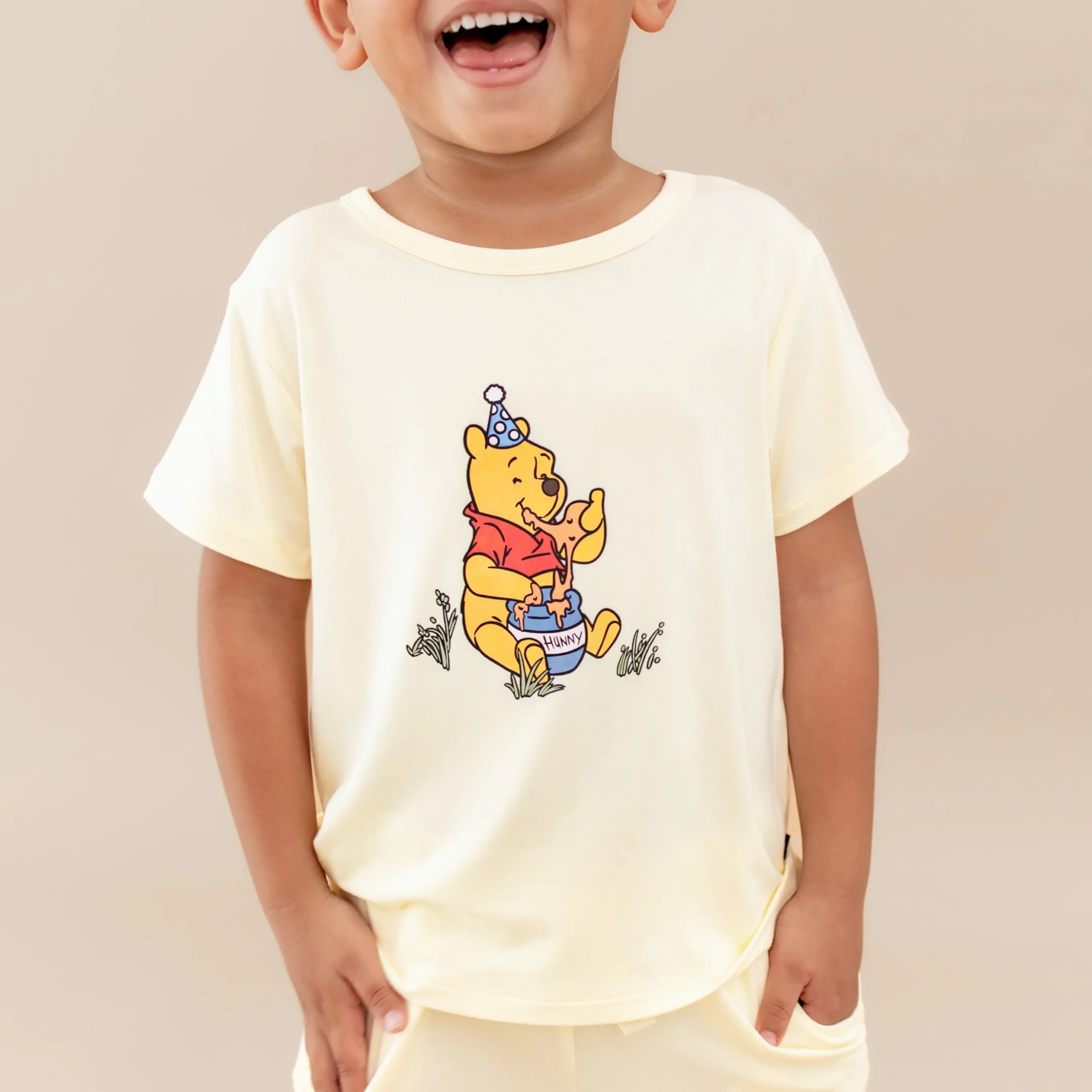 Toddler Basic Tee in Winnie the Pooh on Chamomile