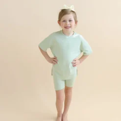 Toddler Biker Short Set in Basil