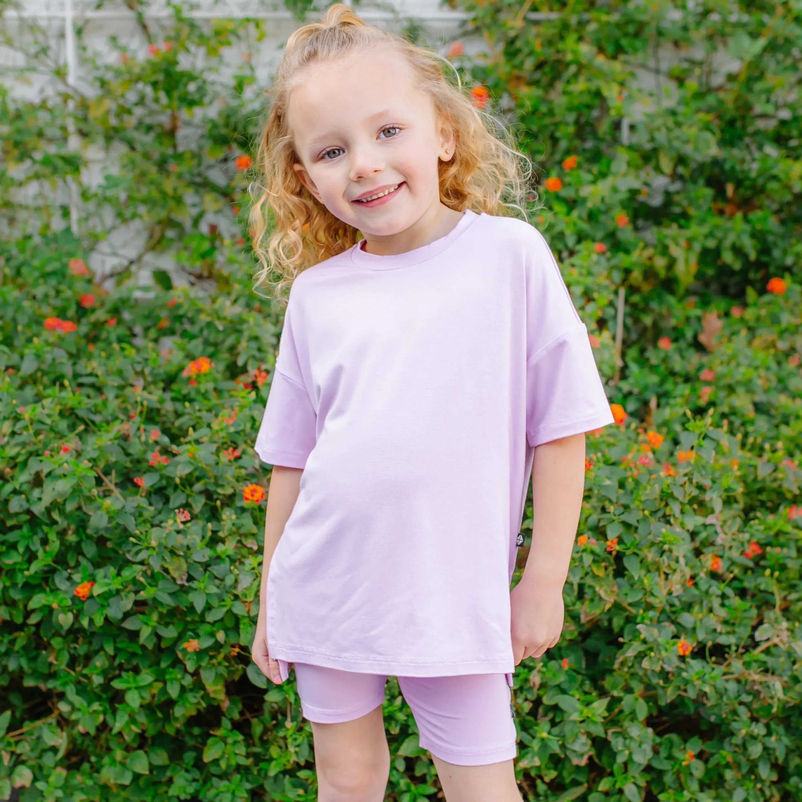 Toddler Biker Short Set in Thistle