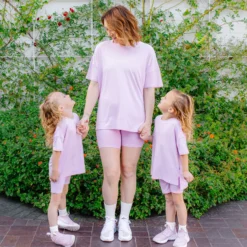 Toddler Biker Short Set in Thistle
