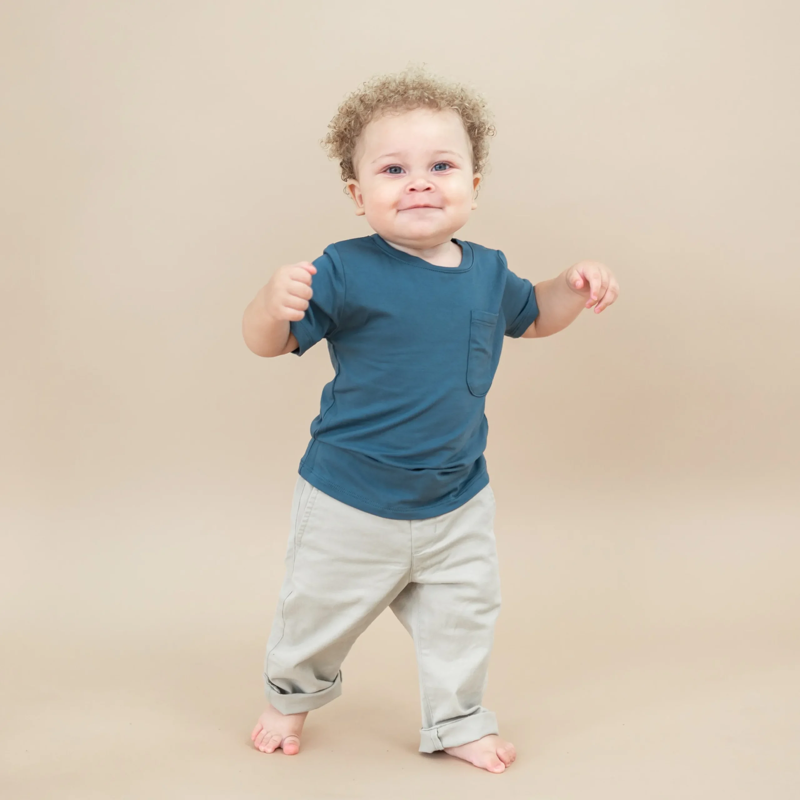 Toddler Crew Neck Tee in Atlantic