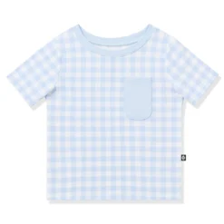 Toddler Crew Neck Tee in Gingham Breeze