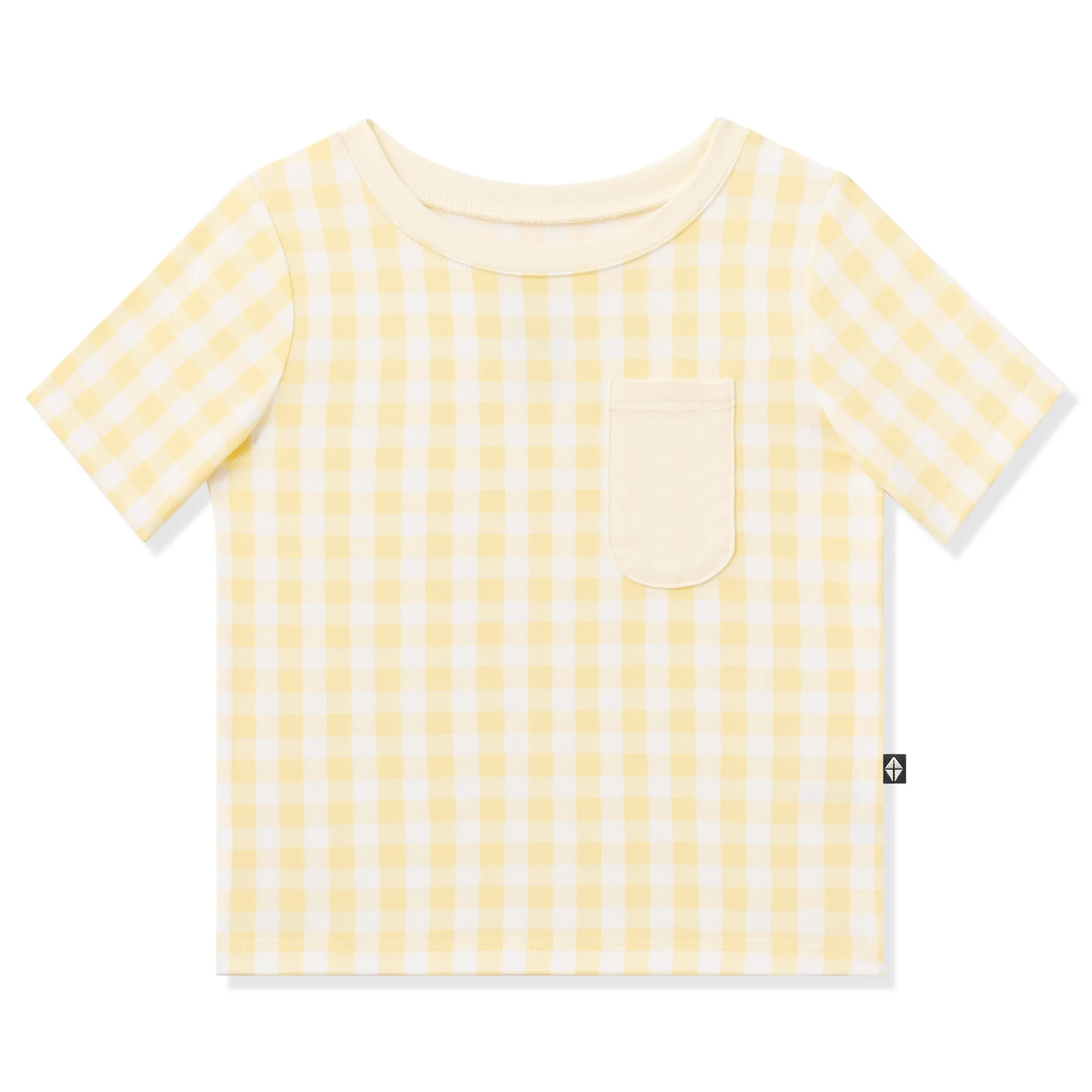 Toddler Crew Neck Tee in Gingham Chamomile