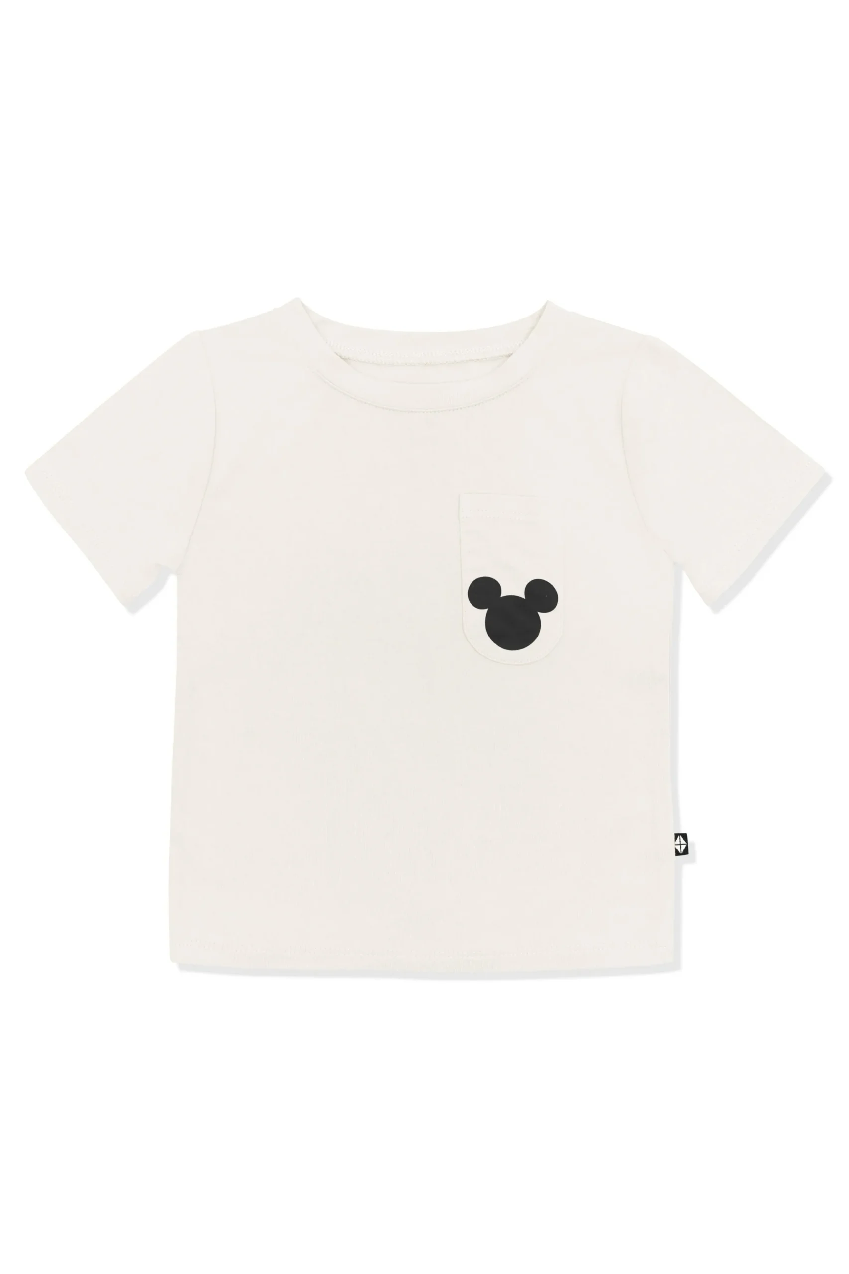 Toddler Crew Neck Tee in Mickey Mouse on Ecru