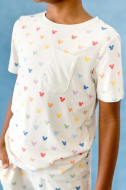 Toddler Crew Neck Tee in Pastel Mickey Mouse