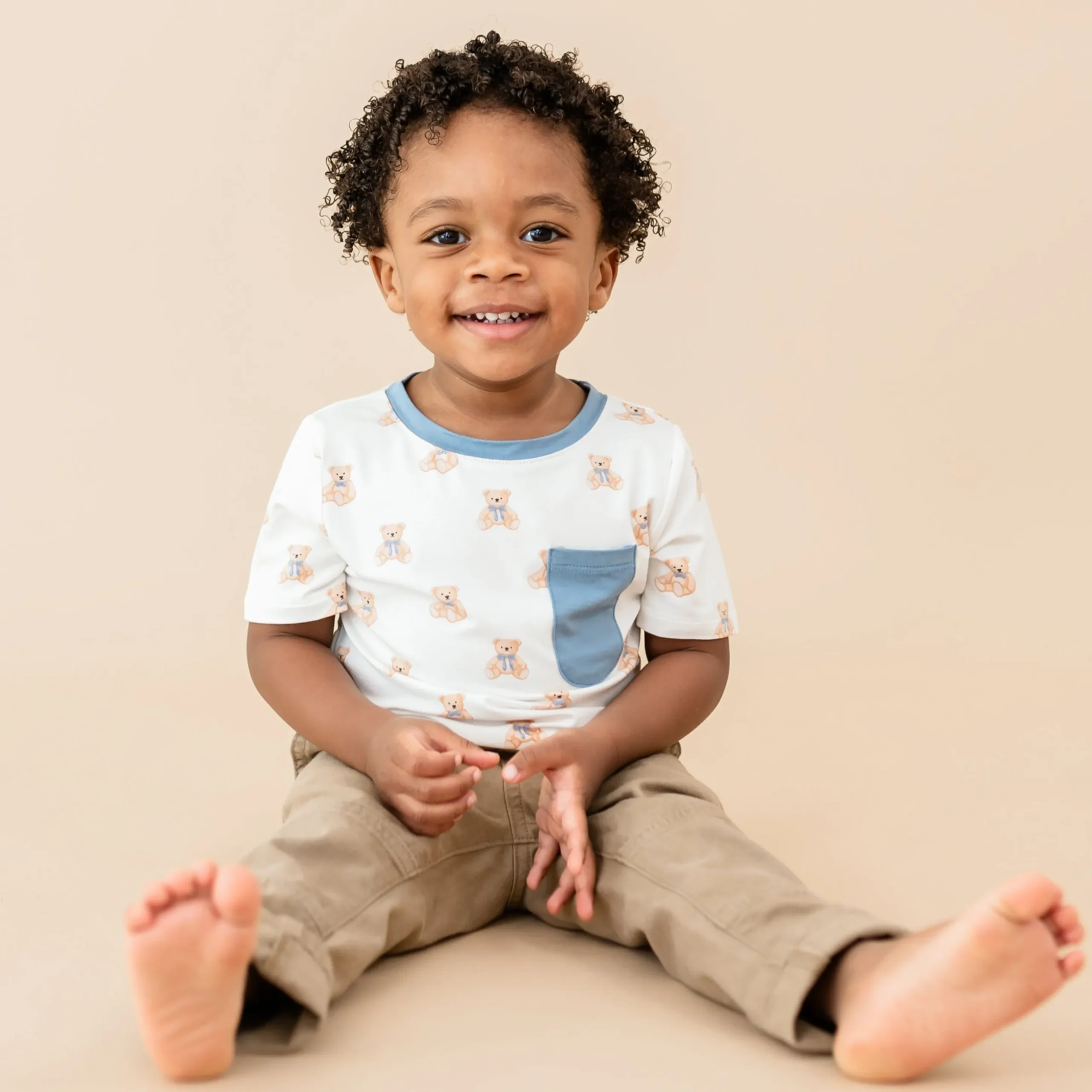 Toddler Crew Neck Tee in Teddy Bear