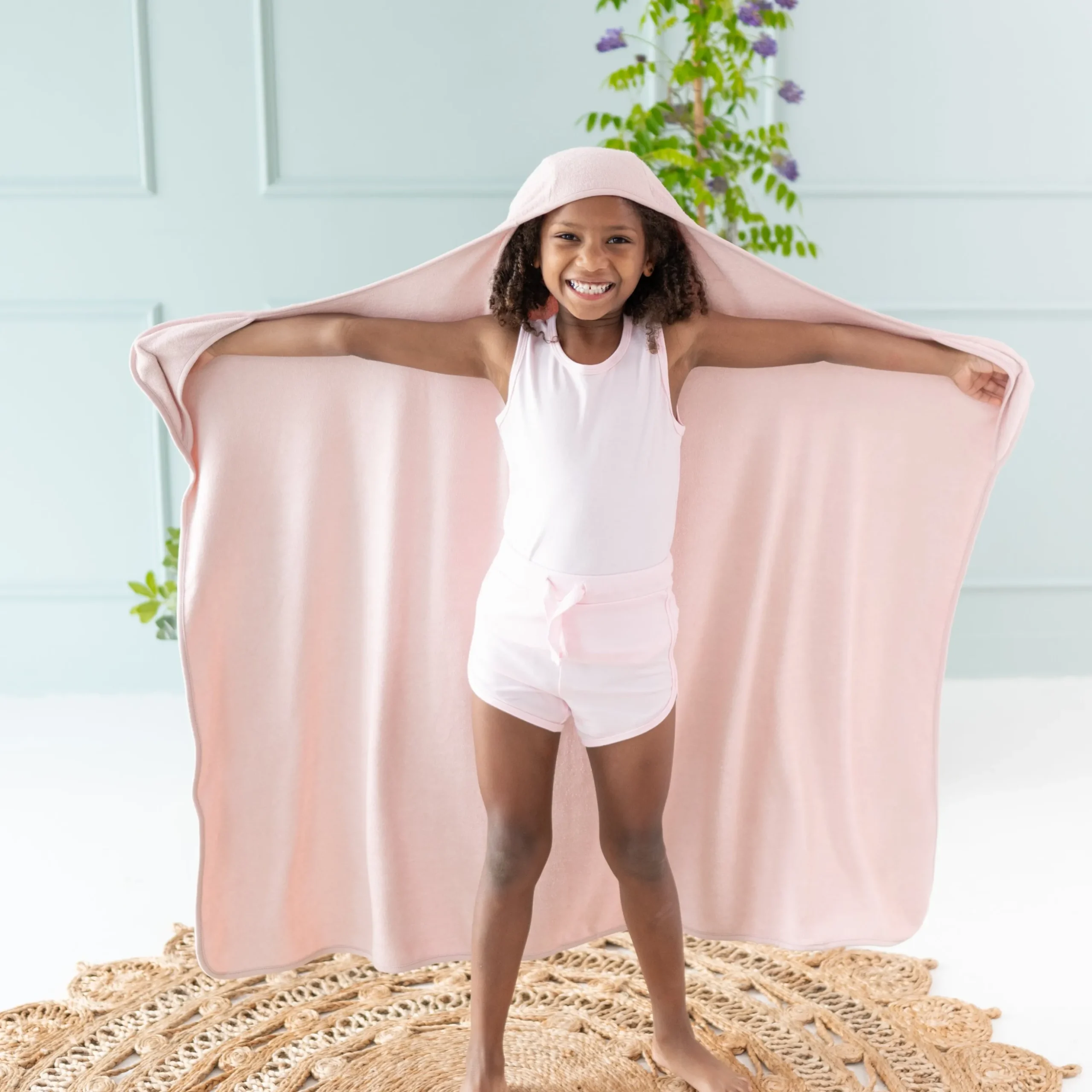 Toddler Hooded Bath Towel in Blush