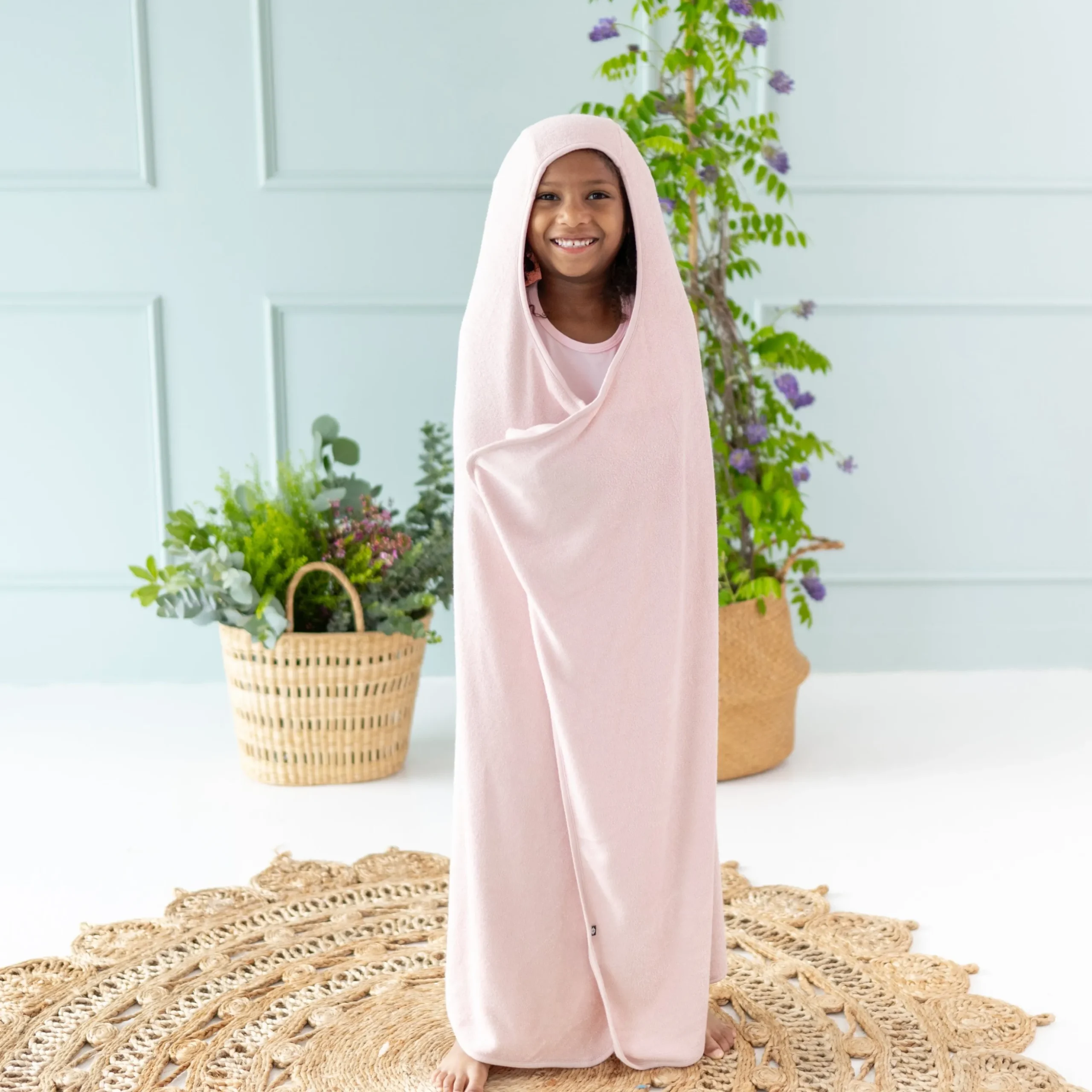 Toddler Hooded Bath Towel in Blush