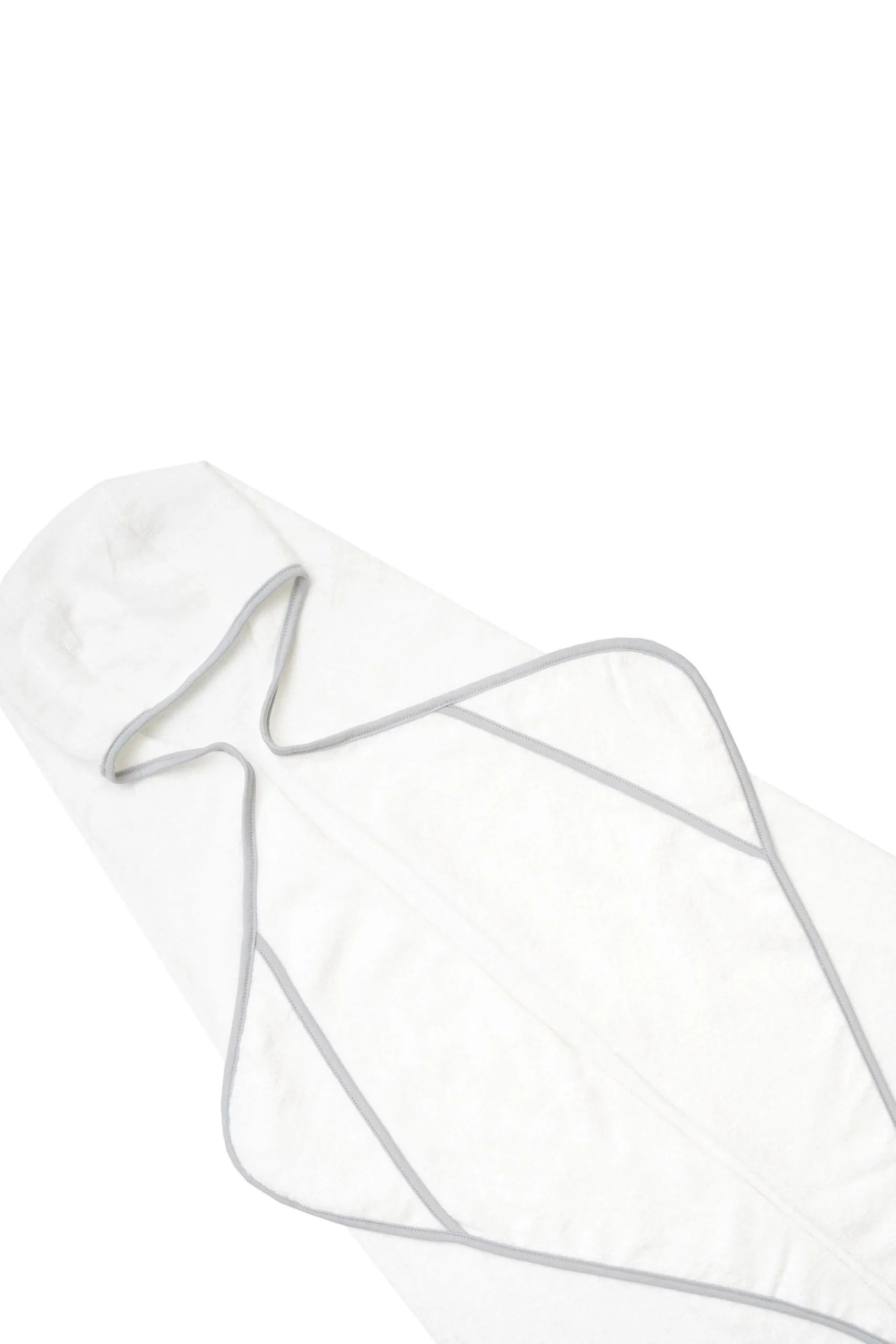 Toddler Hooded Bath Towel in Cloud with Storm Trim
