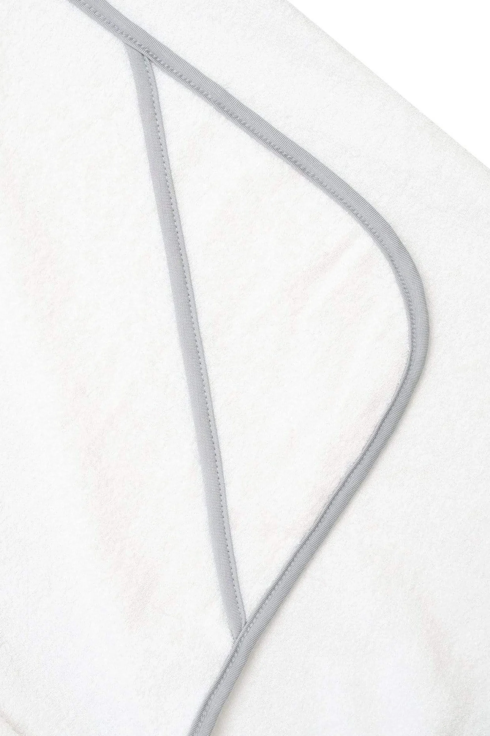 Toddler Hooded Bath Towel in Cloud with Storm Trim