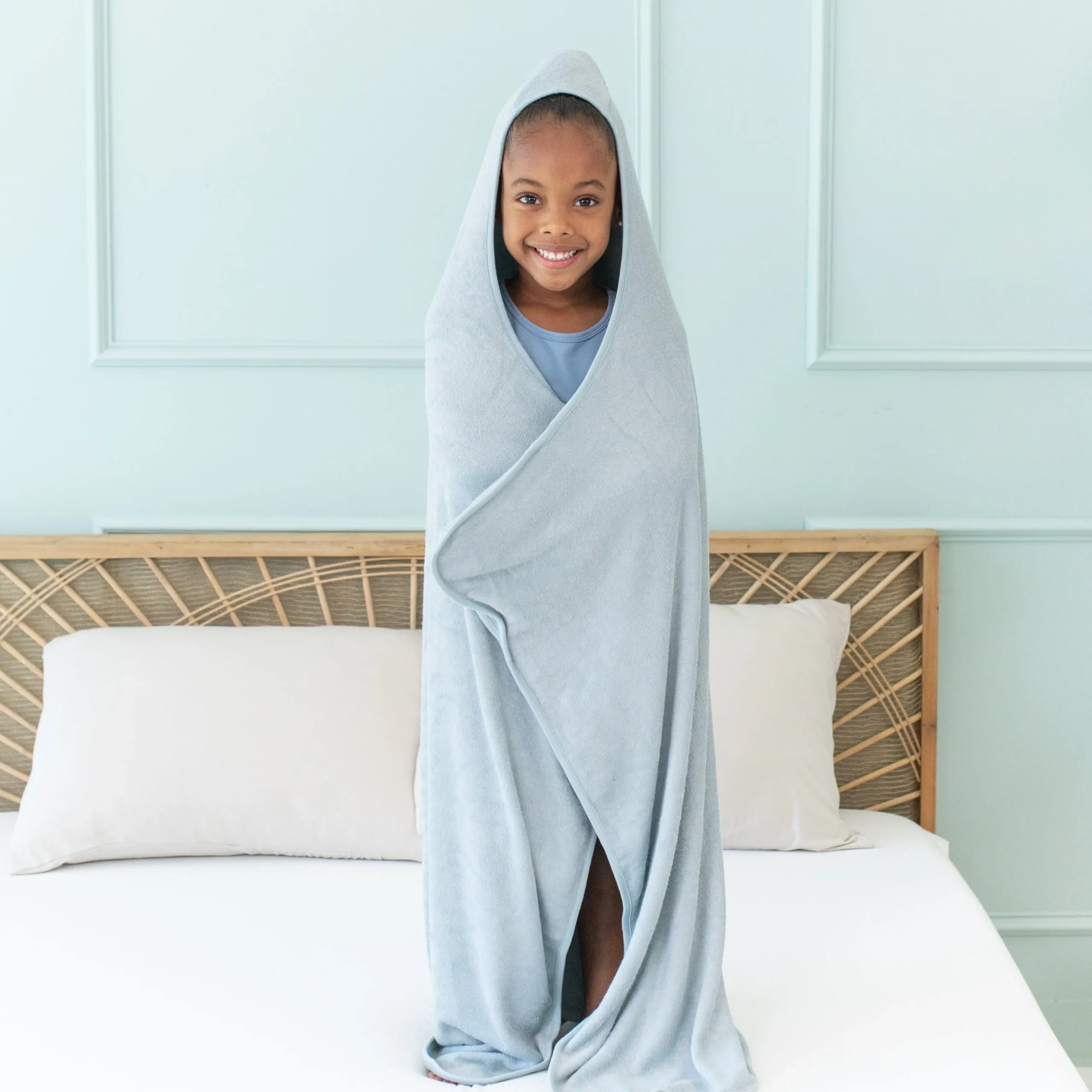 Toddler Hooded Bath Towel in Fog
