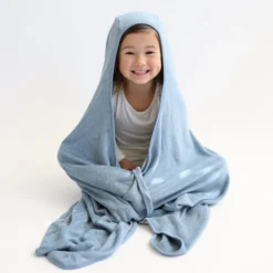 Toddler Hooded Bath Towel in Slate