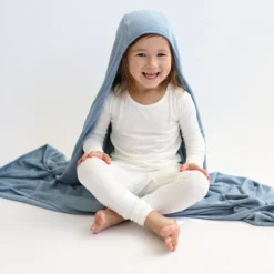 Toddler Hooded Bath Towel in Slate