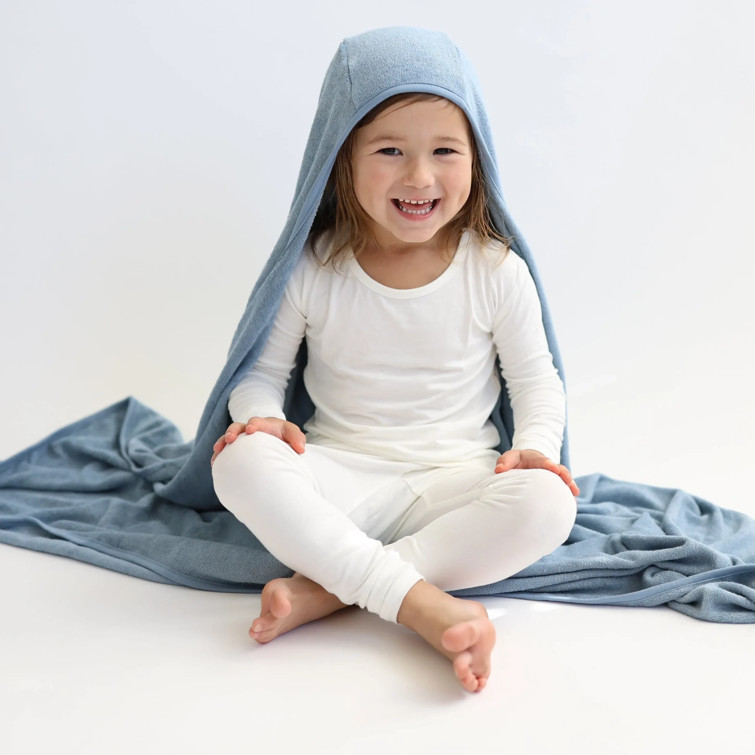 Toddler Hooded Bath Towel in Slate