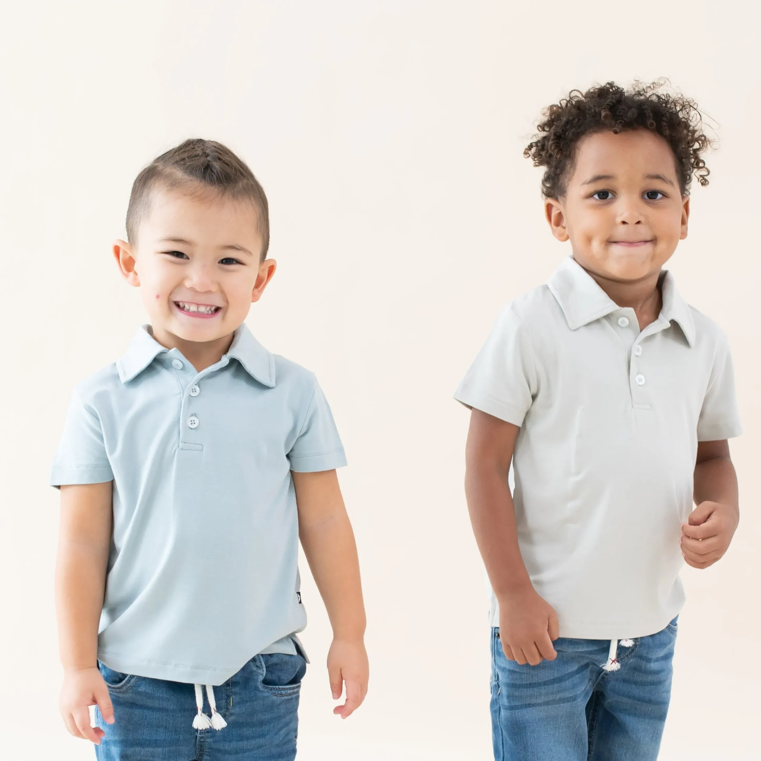 Toddler Short Sleeve Polo in Fog