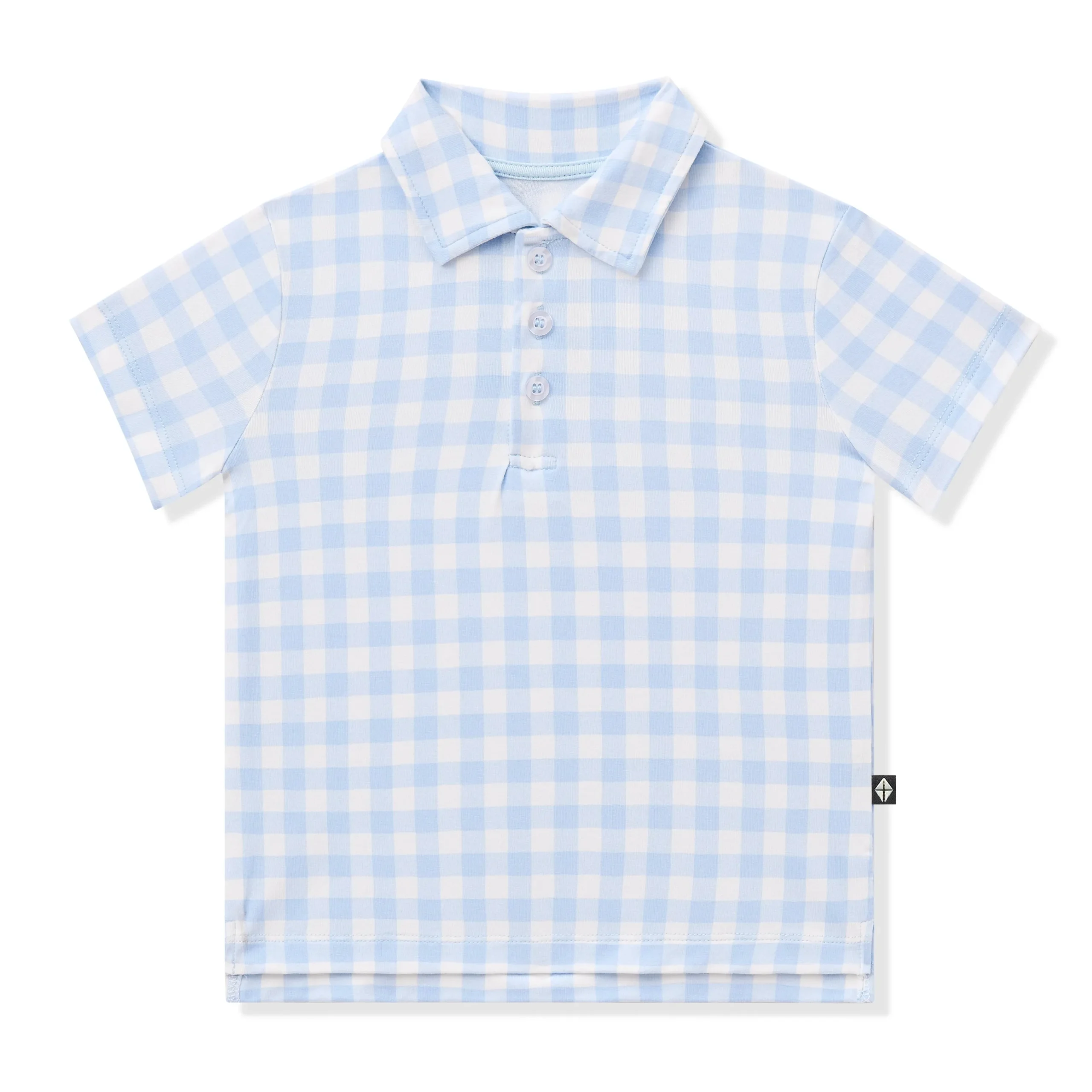 Toddler Short Sleeve Polo in Gingham Breeze