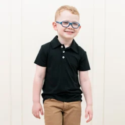 Toddler Short Sleeve Polo in Midnight