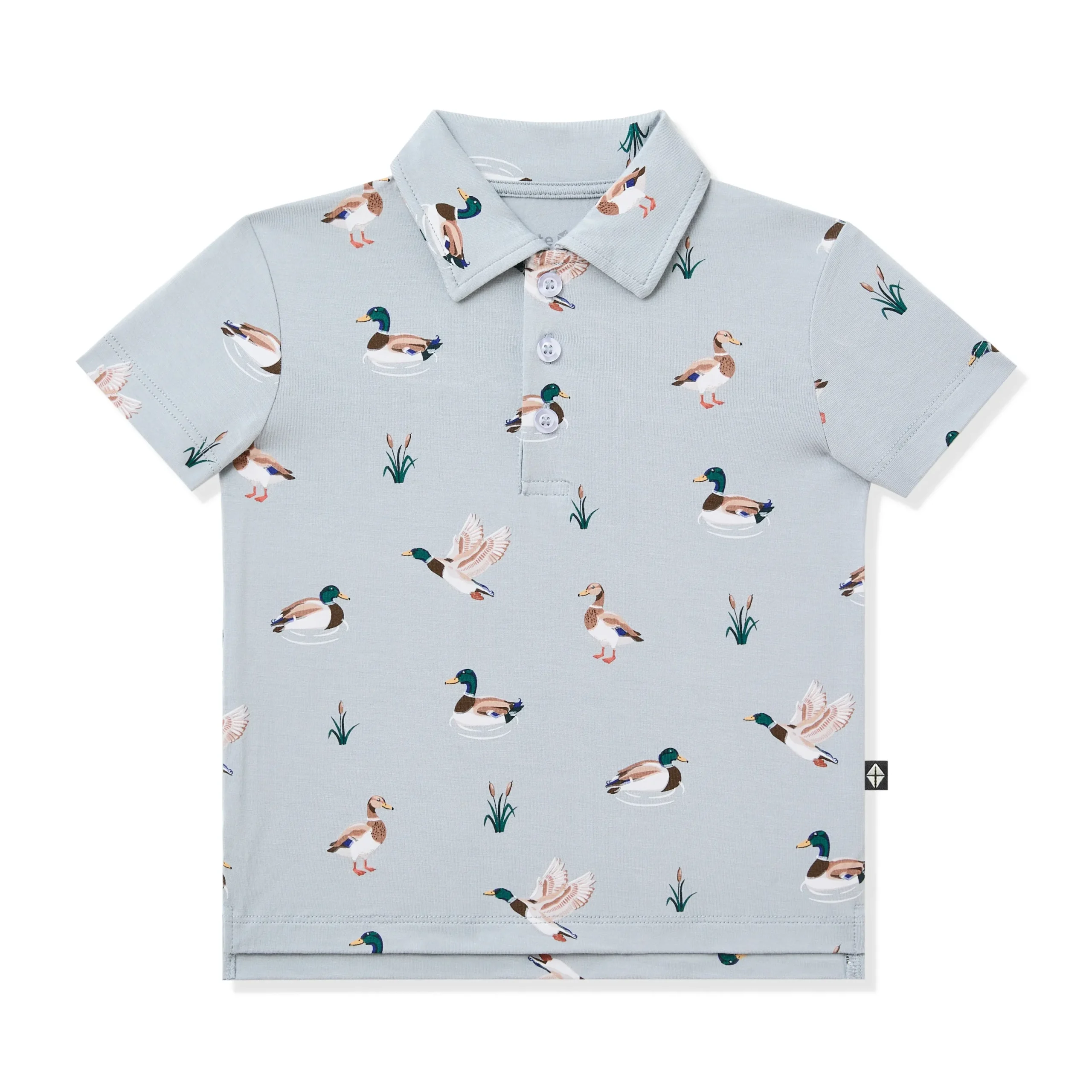 Toddler Short Sleeve Polo in Mallard Duck
