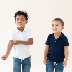 Toddler Short Sleeve Polo in Navy